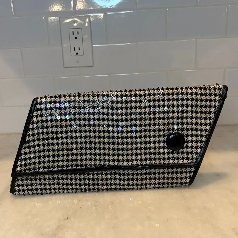 Wayne M. KleskiāVintage Clutch Purse Houndstooth Sequined Katherine Collection